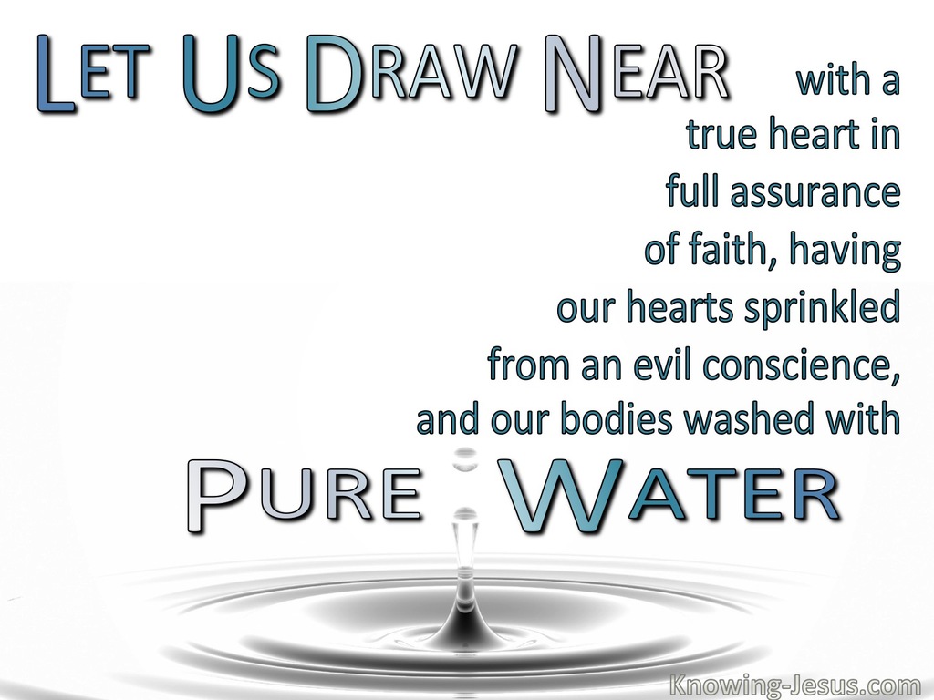 Hebrews 10:22 Bodies Washed With Pure Water (white)